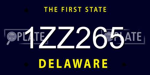 1ZZ265 Delaware License Plate
