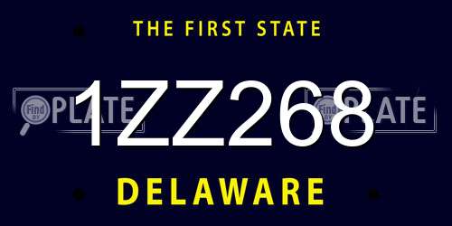 1ZZ268 Delaware License Plate