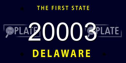 20003 Delaware License Plate