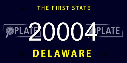 20004 Delaware License Plate