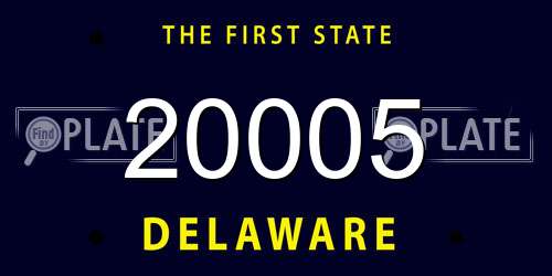 20005 Delaware License Plate