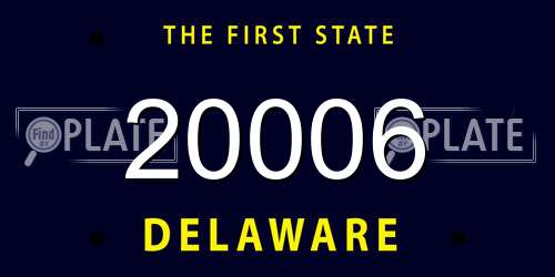 20006 Delaware License Plate