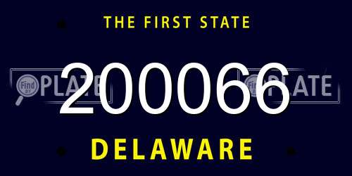 200066 Delaware License Plate