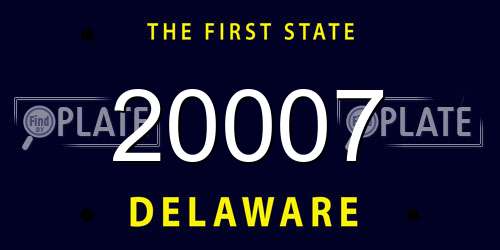 20007 Delaware License Plate