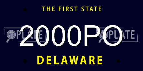2000PO Delaware License Plate
