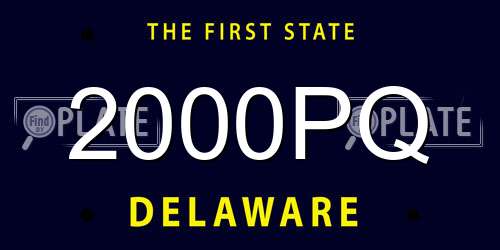 2000PQ Delaware License Plate