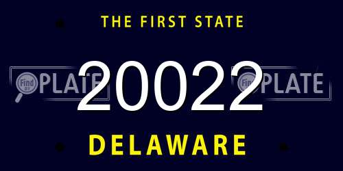 20022 Delaware License Plate