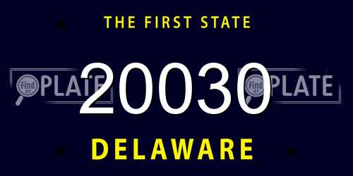 20030 Delaware License Plate
