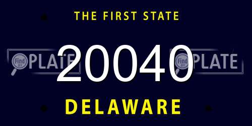 20040 Delaware License Plate