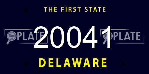 20041 Delaware License Plate