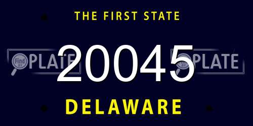 20045 Delaware License Plate
