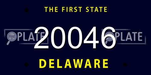 20046 Delaware License Plate