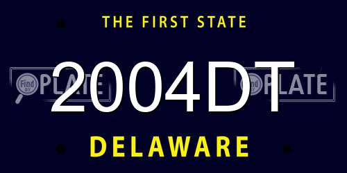2004DT Delaware License Plate