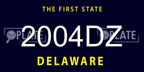 2004DZ Delaware License Plate