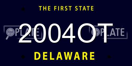2004OT Delaware License Plate