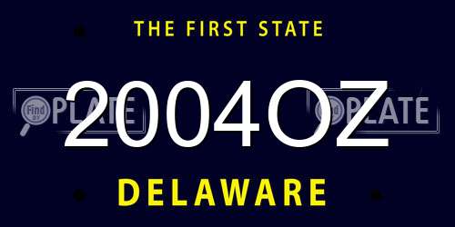 2004OZ Delaware License Plate