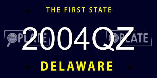 2004QZ Delaware License Plate