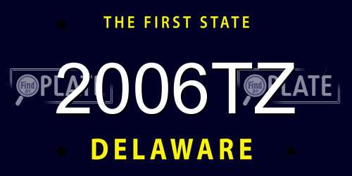 2006TZ Delaware License Plate