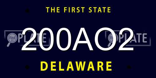 200AO2 Delaware License Plate