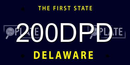 200DPD Delaware License Plate