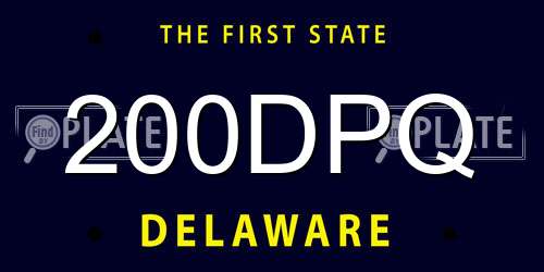200DPQ Delaware License Plate