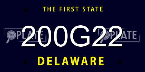 200G22 Delaware License Plate