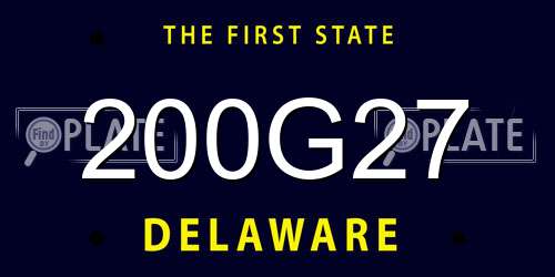 200G27 Delaware License Plate