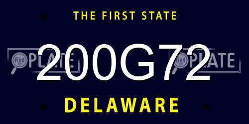 200G72 Delaware License Plate