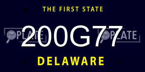 200G77 Delaware License Plate