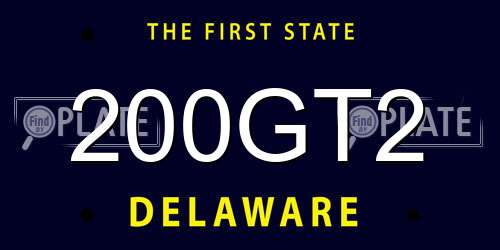 200GT2 Delaware License Plate