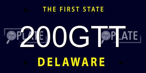 200GTT Delaware License Plate