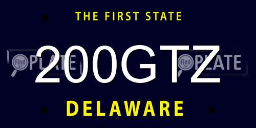 200GTZ Delaware License Plate