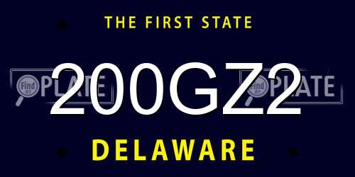 200GZ2 Delaware License Plate