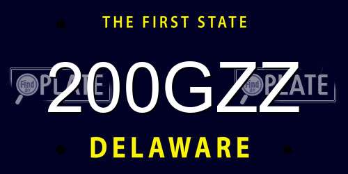 200GZZ Delaware License Plate