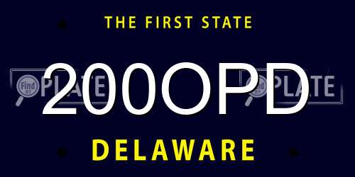 200OPD Delaware License Plate