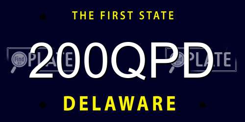 200QPD Delaware License Plate