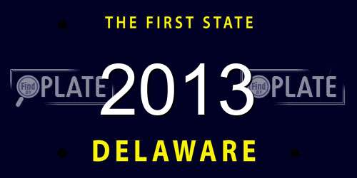 2013 Delaware License Plate