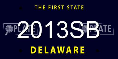 2013SB Delaware License Plate
