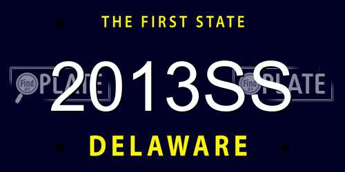 2013SS Delaware License Plate