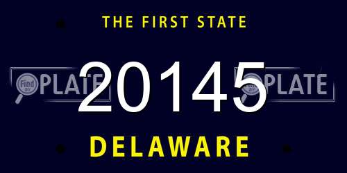 20145 Delaware License Plate