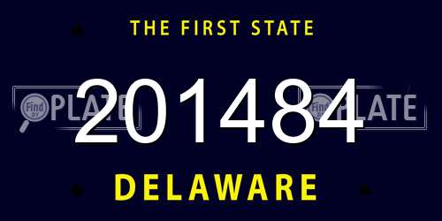 201484 Delaware License Plate