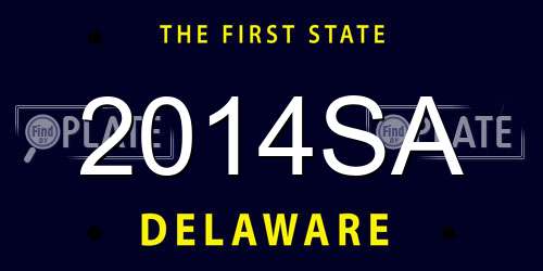 2014SA Delaware License Plate