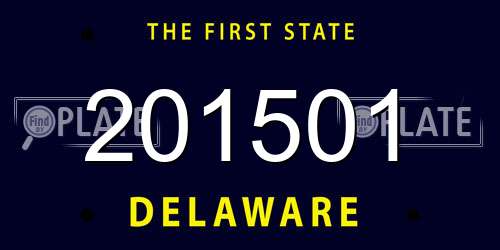 201501 Delaware License Plate