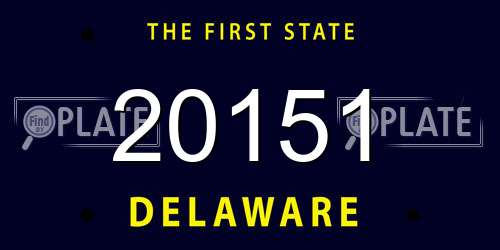 20151 Delaware License Plate