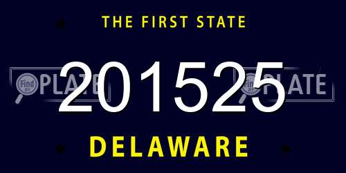 201525 Delaware License Plate