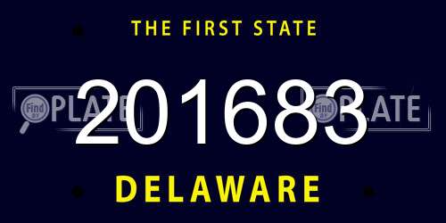 201683 Delaware License Plate