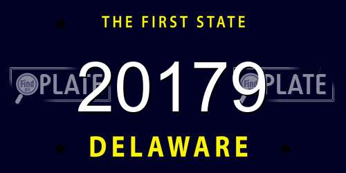 20179 Delaware License Plate