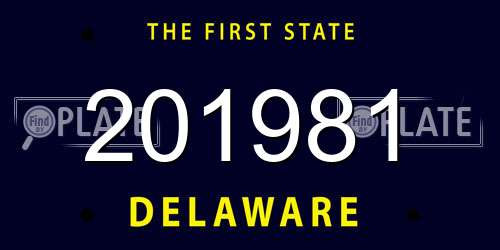 201981 Delaware License Plate