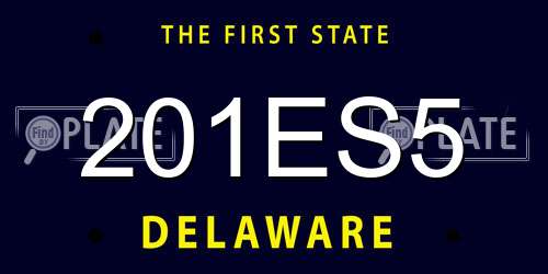 201ES5 Delaware License Plate