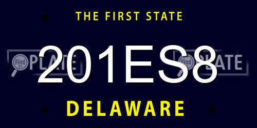201ES8 Delaware License Plate
